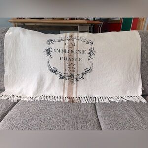 DII French Country Printed Woven Throw, Reversible, French Grain Sack
